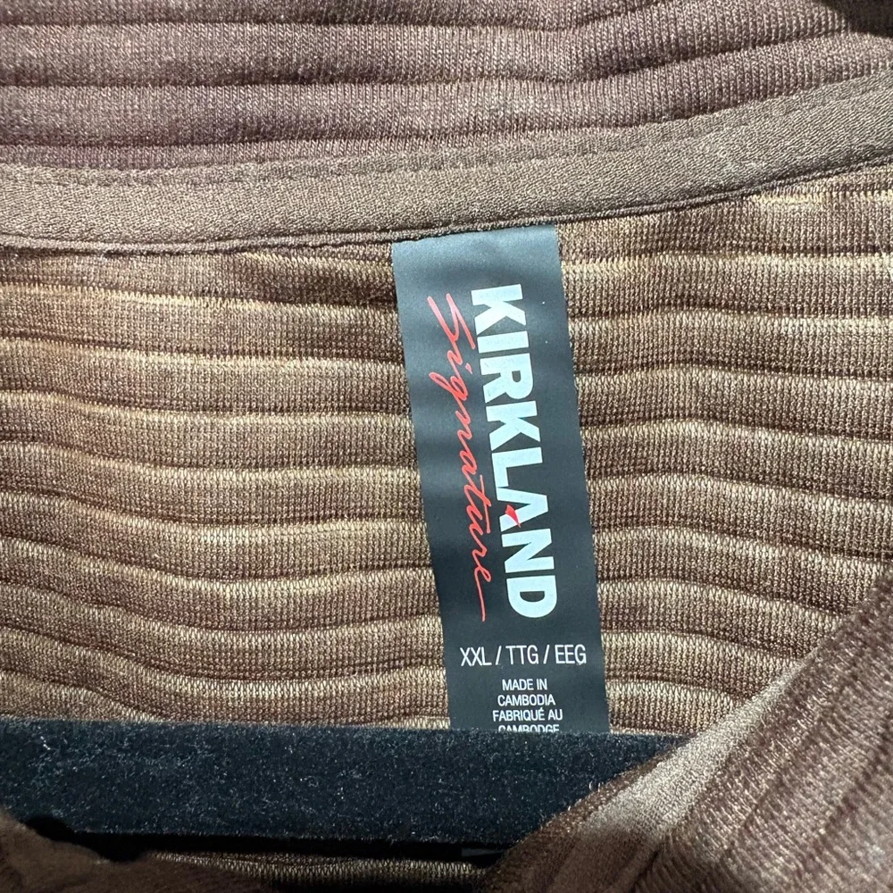 Brown Ribbed Half-Zip Pullover - Picture 3 of 3